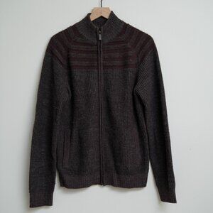 Kenneth Cole Reaction Zip-up Sweater with Stripes